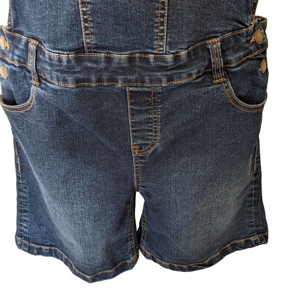 C'EST TOI Blue Denim Overall Shorts Size M - Picture 5 of 10